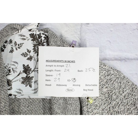 BNCI Blanc Noir White Gray Open Front Shawl Collar Cardigan Sweater XL - Picture 8 of 8